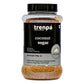 Jar of trenpa coconut sugar on a white background
