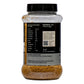 Container of coconut sugar with nutritional and ingredient information on a white background