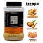 Jar of trenpa grains with branding and product information on a white background