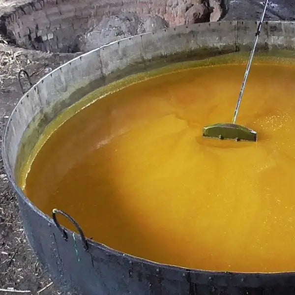 Jaggery boiling in steel vats