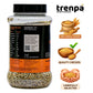 Bottle of trenpa pearl millet grains with label and branding on a white background